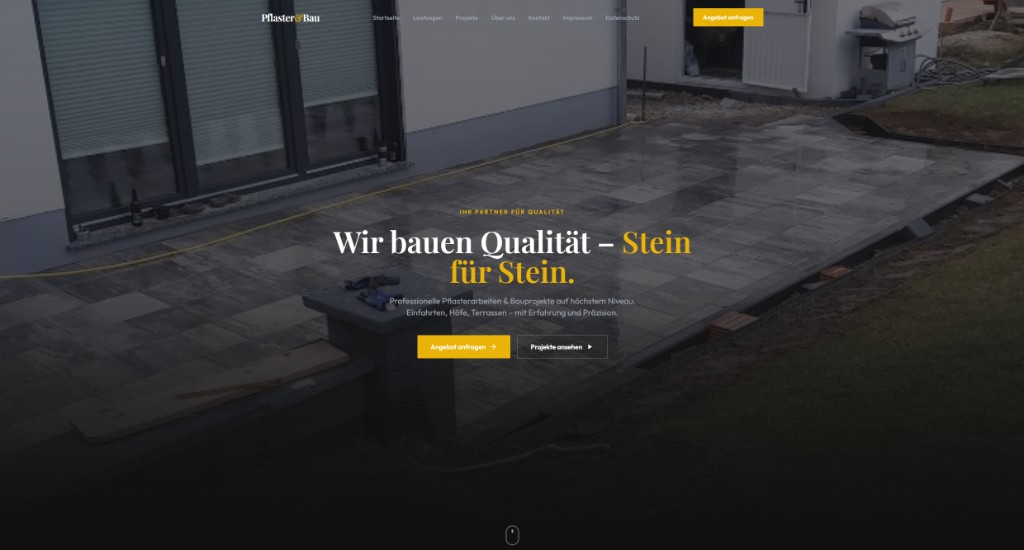 Screenshot der Website ttpflasterer.de